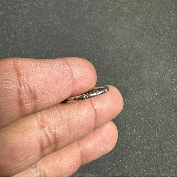 Pandora Simple Sparkling Droplets Sterling Band Ring Size 6 Stamped ALE S 925 52 - Picture 7 of 7